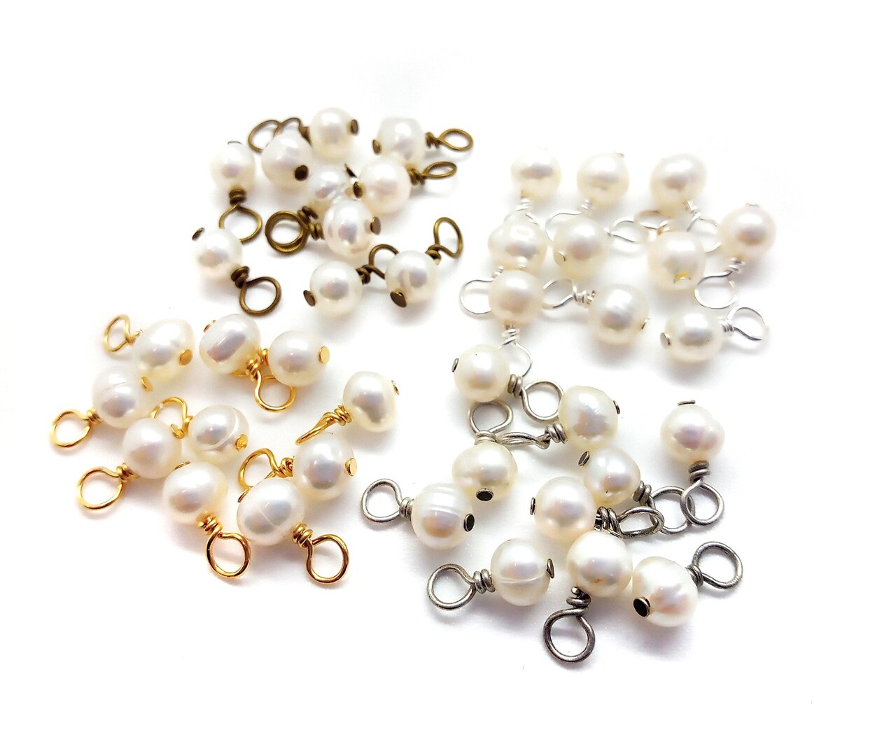 Dainty Freshwater Pearl Charms with Your Choice of Wire, 10 pieces,  Adorabilities